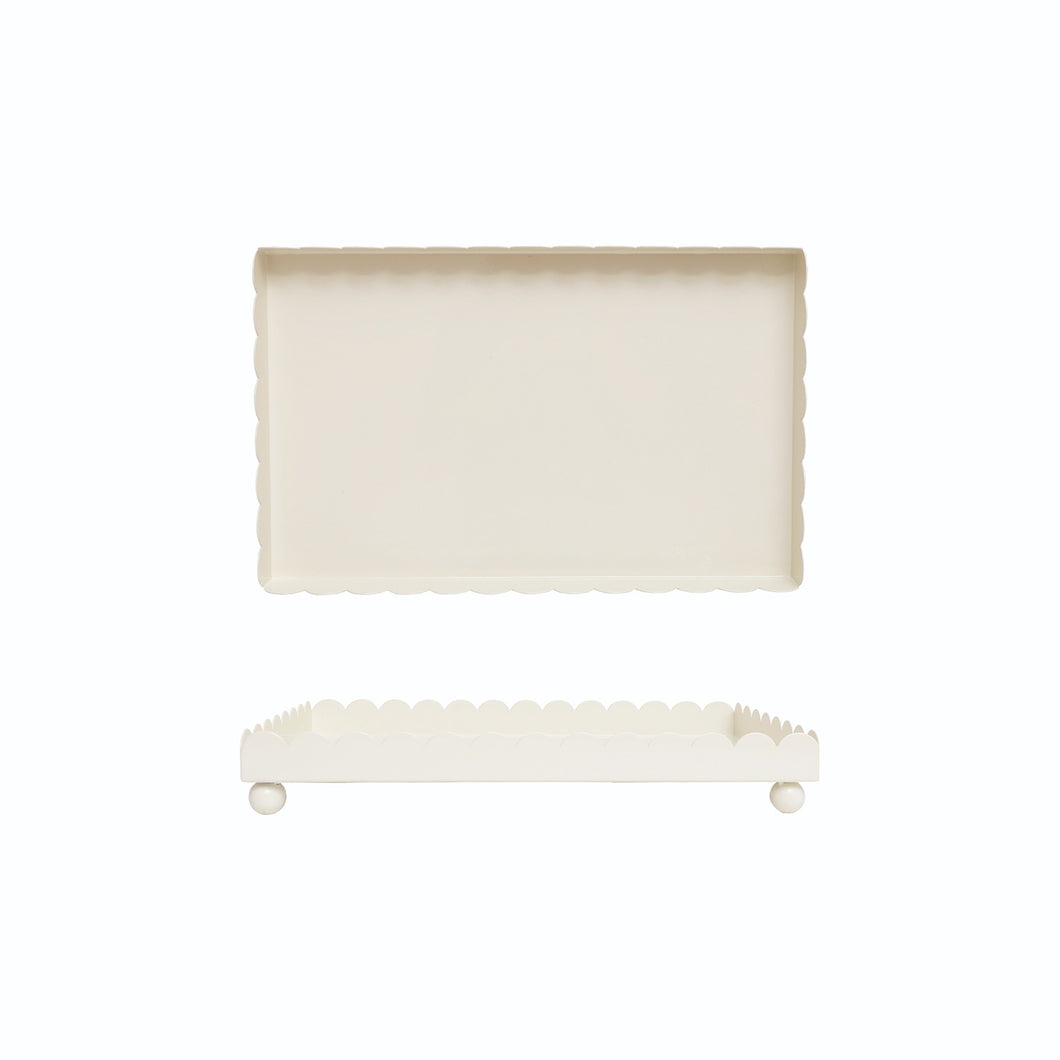 Cream Scallop Tray
