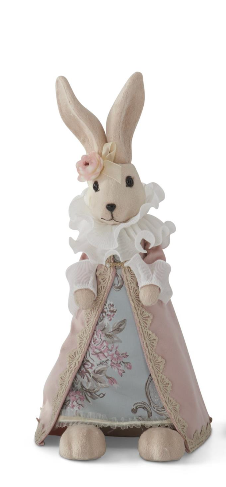 20.25 Inch Lady Easter Bunny w/Pink Velvet Jacket