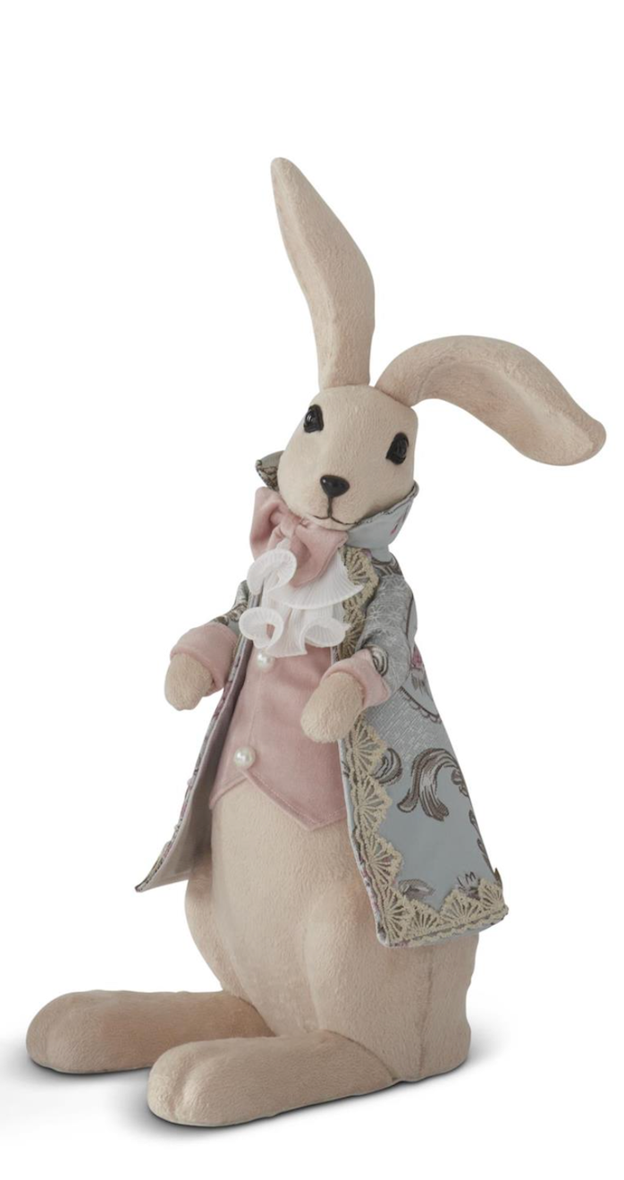 20 Inch Man Easter Bunny w/Blue Floral Jacket