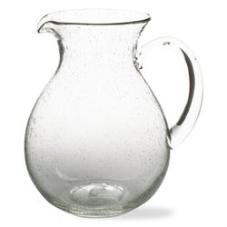 Clear Bubble Glass Pitcher