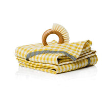 Two-Tone Gingham Kitchen Towels Dijon & Grey, Set of 2
