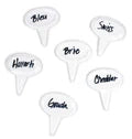 White Porcelain Cheese Labels-Oval set/6