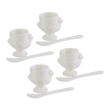 Porcelain Egg Cups & Spoons