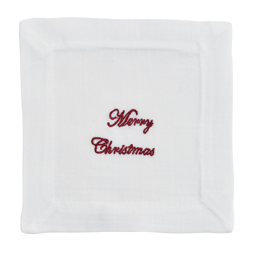 Embroidered Merry Christmas Napkin