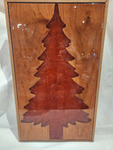 Lit Christmas Tree Board (Cherry) In Box Red Epoxy