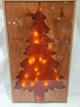 Lit Christmas Tree Board (Cherry) In Box Red Epoxy