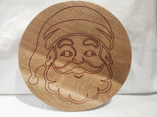 16" Round White Oak Board With Larger Santa Each Side