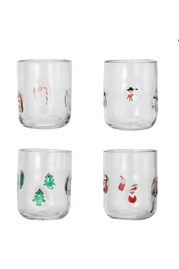 Drinking Glass w Holiday Image