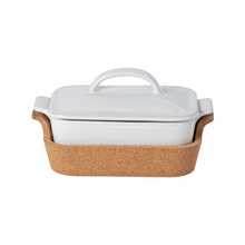 Rectangular Covered Casserole with Cork Tray Ensemble