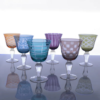 Carved Wine Glass Multi