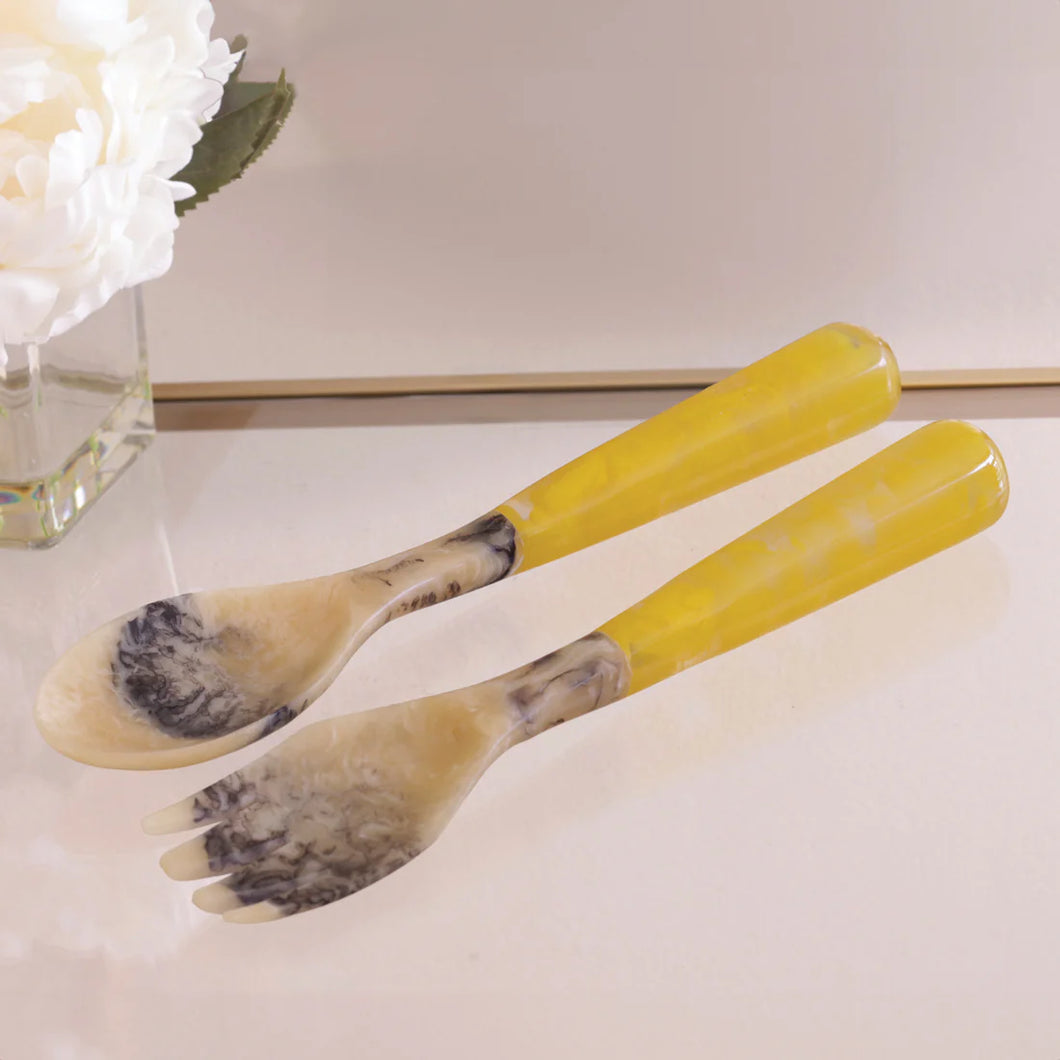 Vida Salad Server Resin - Yellow