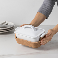 Rectangular Covered Casserole with Cork Tray Ensemble