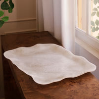 Alabaster Extra Large Rectangular Tray White Swir