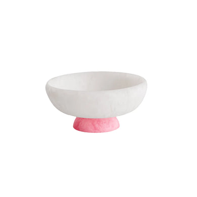 Sorbet Medium Round Bowl with Base Coconut and Raspberry