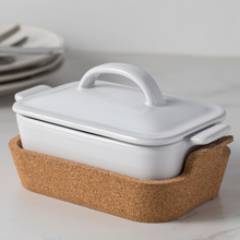 Rectangular Covered Casserole with Cork Tray Ensemble