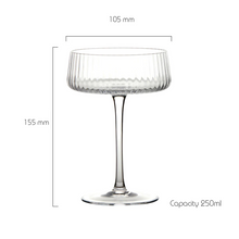 Empire Clear Ribbed Champagne Saucers