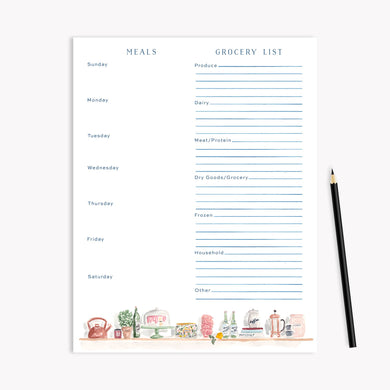 Kitchen Shelves Menu Planning Notepad