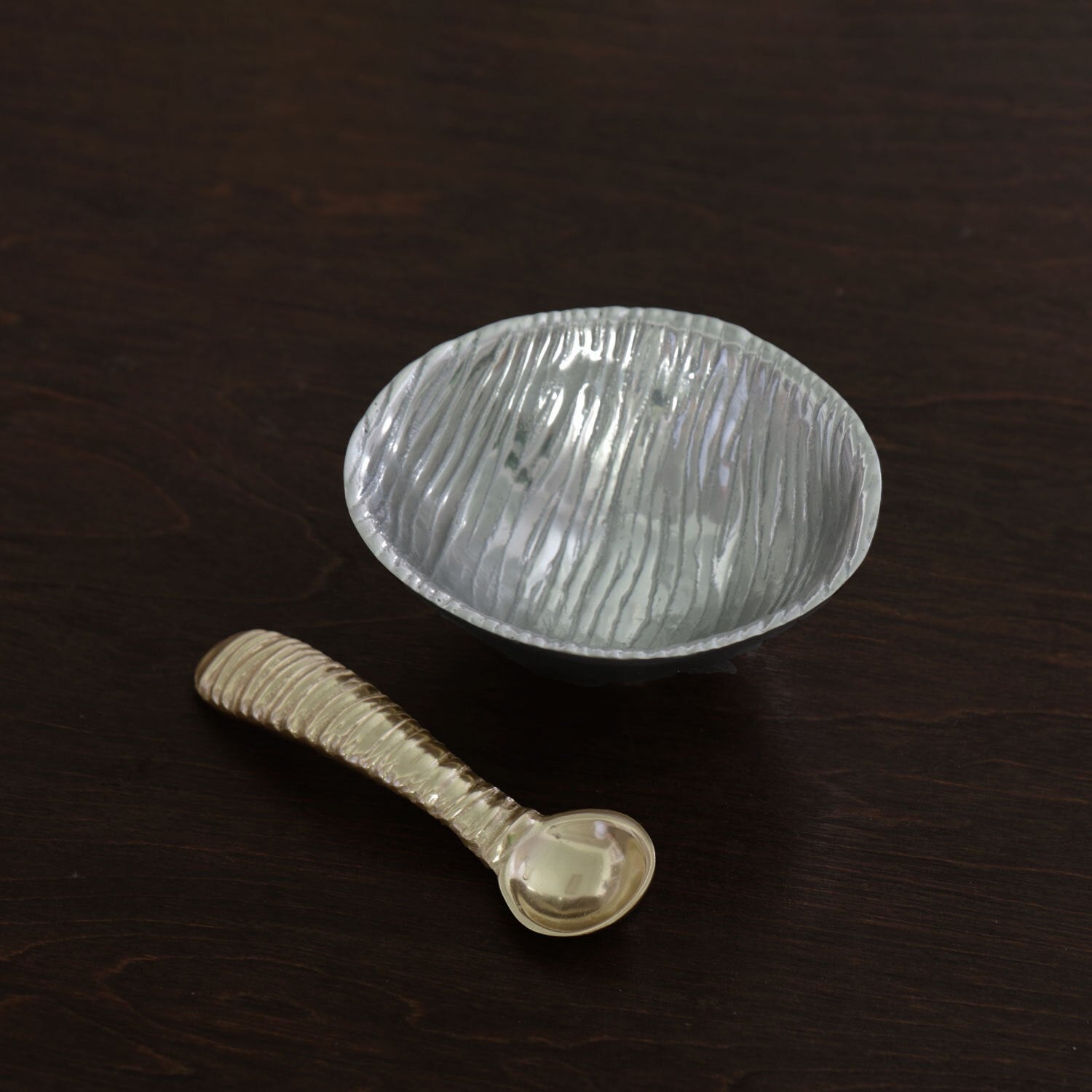 Ripples Small Gunmetal Bowl with Spoon