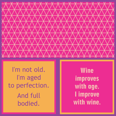 NAPKIN Wine improves with age | Funny Home Gift | Cocktail Napkin