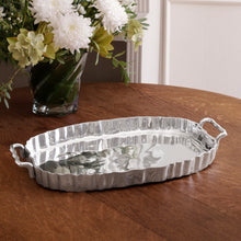 VINTAGE Fluted Oval Tray with Handles