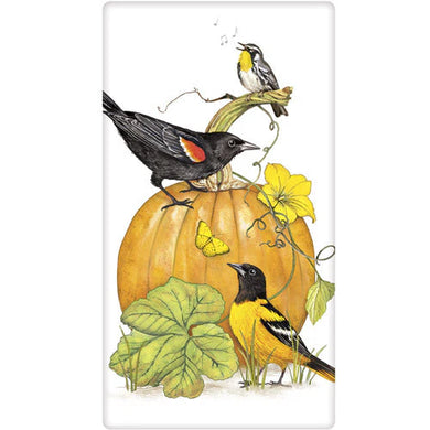 Pumpkin Birds Towel