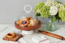 Glass Dome, White Ring Handle, Large