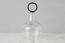 Glass Cloche Food Cover, Black Ring Handle, Small