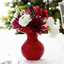 Hibiscus Glass Bud Vase - Red