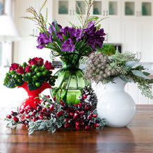 Hibiscus Glass Bud Vase - Red