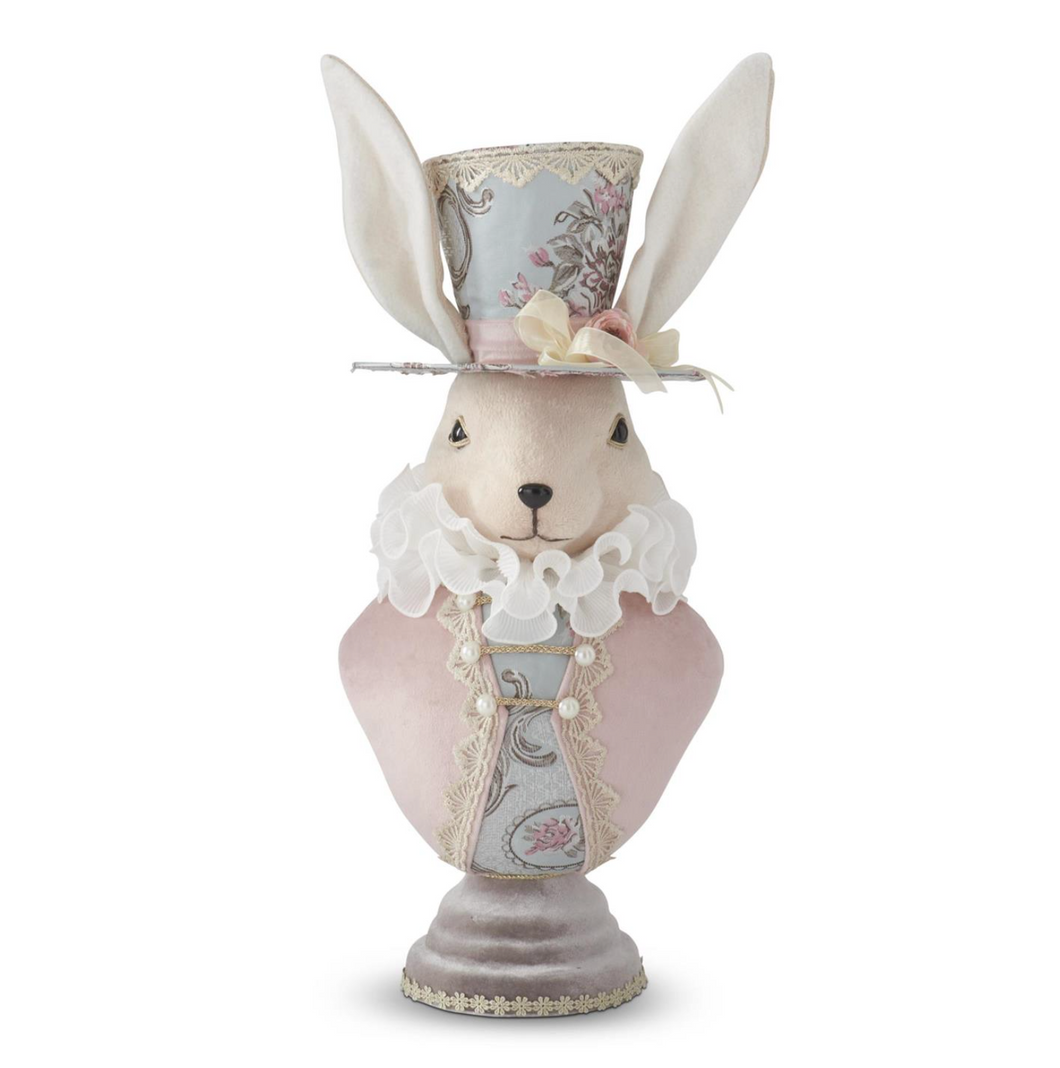23 Inch Blue Floral Pattern Easter Bunny Bust