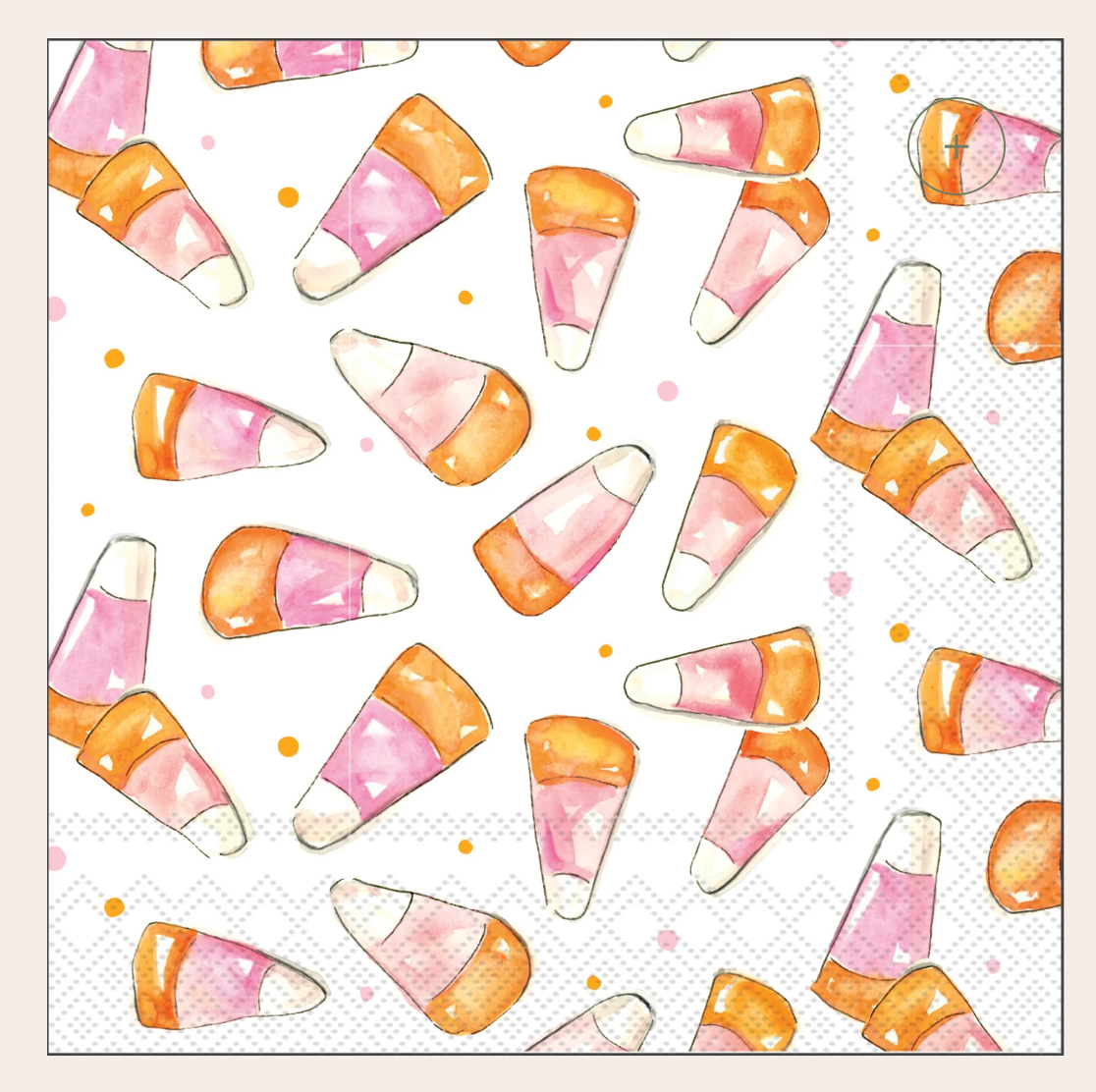 Paper Cocktail Napkin Pack Pink Candy Corn