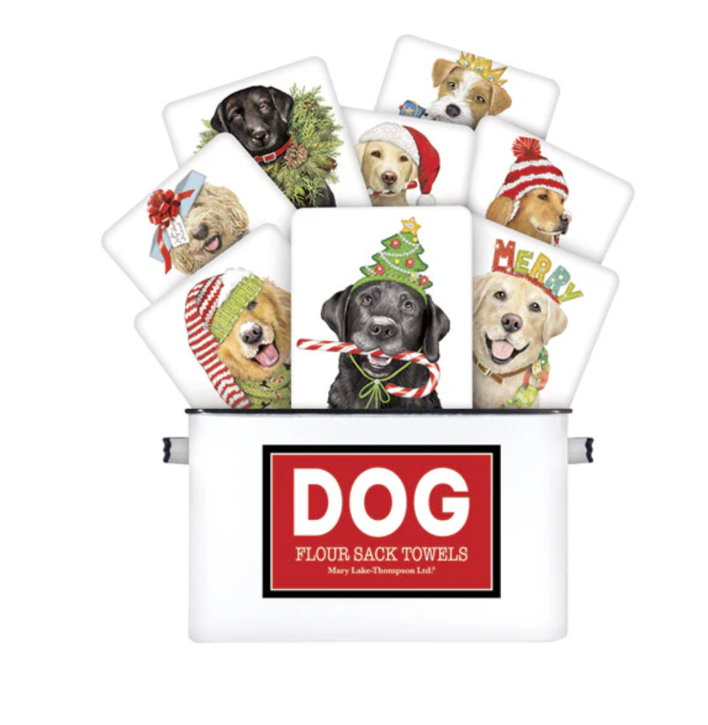 Holiday Dogs Dish Towel