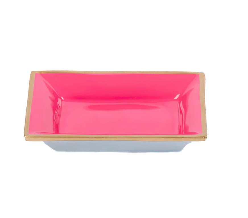 Gracie Enameled Landry Tray Pink