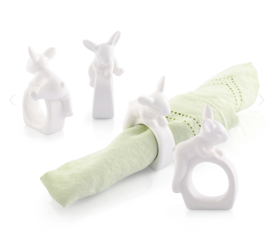 Porcelain Climbing Bunny Napkin Rings