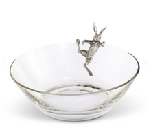 Climbing Bunny Glass Serving / Salad Bowl