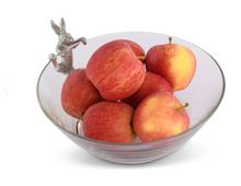 Climbing Bunny Glass Serving / Salad Bowl