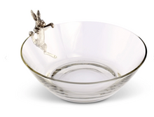 Climbing Bunny Glass Serving / Salad Bowl