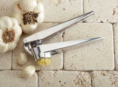 No-Peel, Self Cleaning Garlic Press