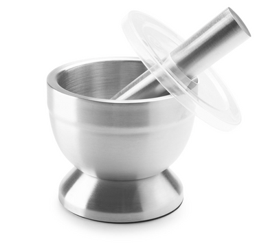 Stainless Steel Mortal and Pestle with Cover