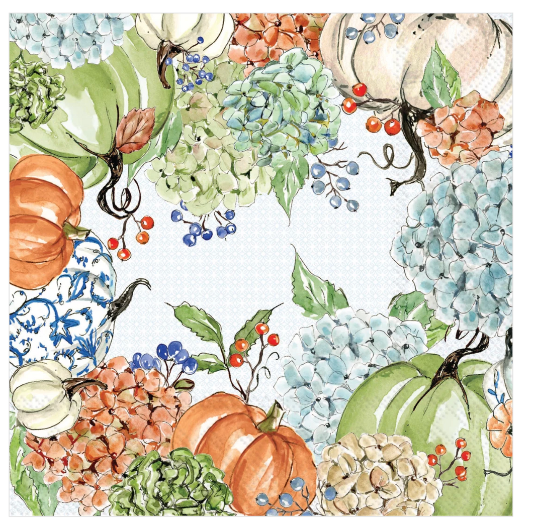 Fall Hydrangea Cocktail Napkin