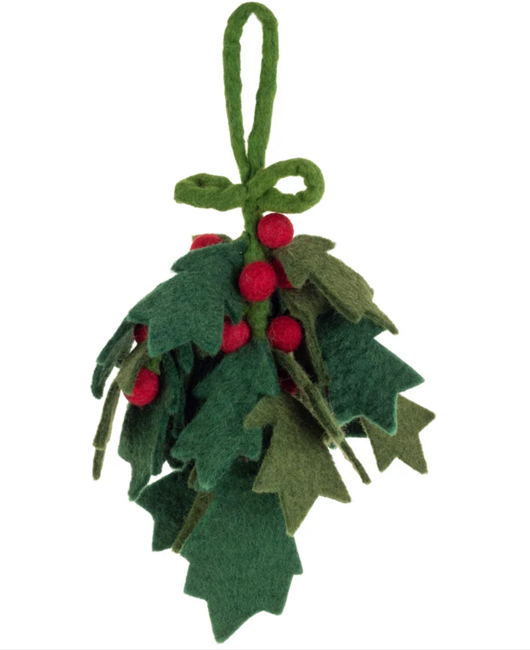 Holly Leaf Hanging Felt Ornament