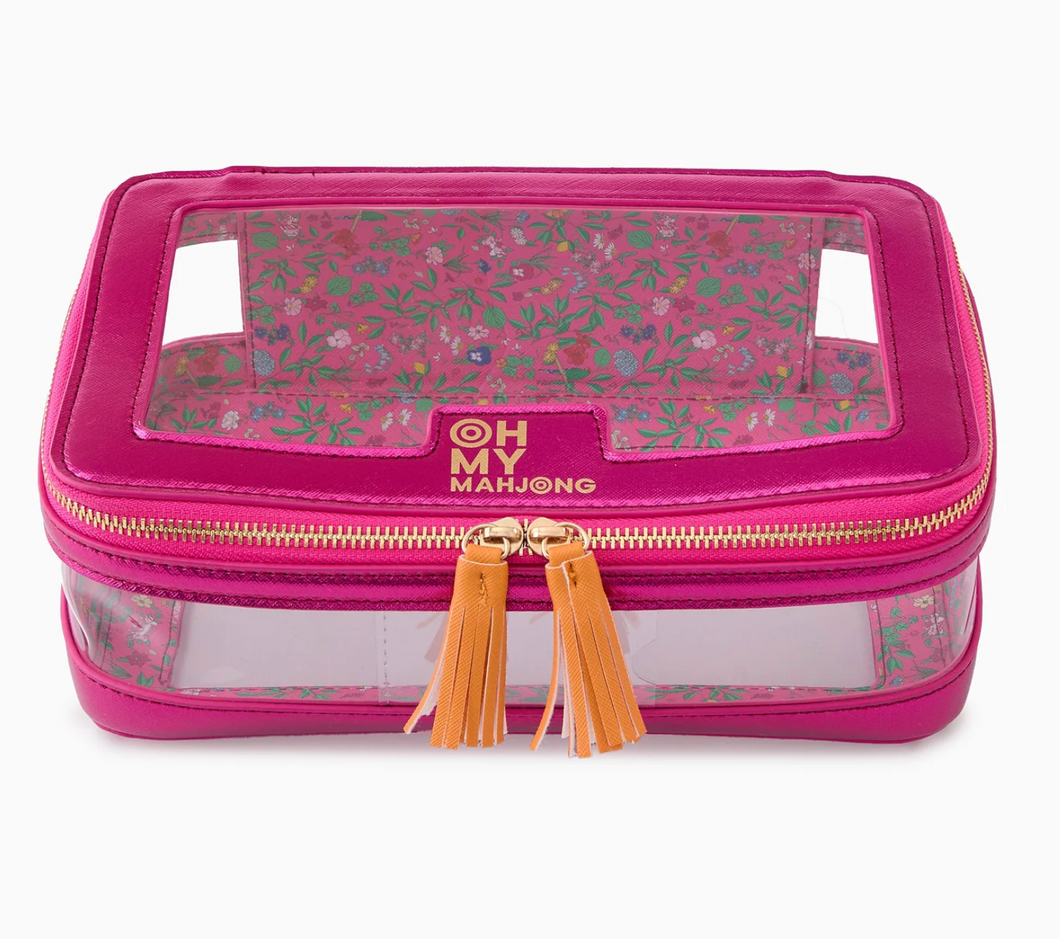 Pink Mahjong Tiles Storage Bag
