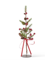 Pine Twig Trees w/Red Berries & Mini Pinecones