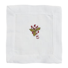 Embroidered Candy Cane Napkin