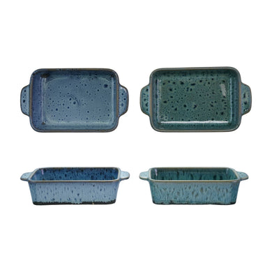 Stoneware Dish, Reactive Glaze, 4 Colors