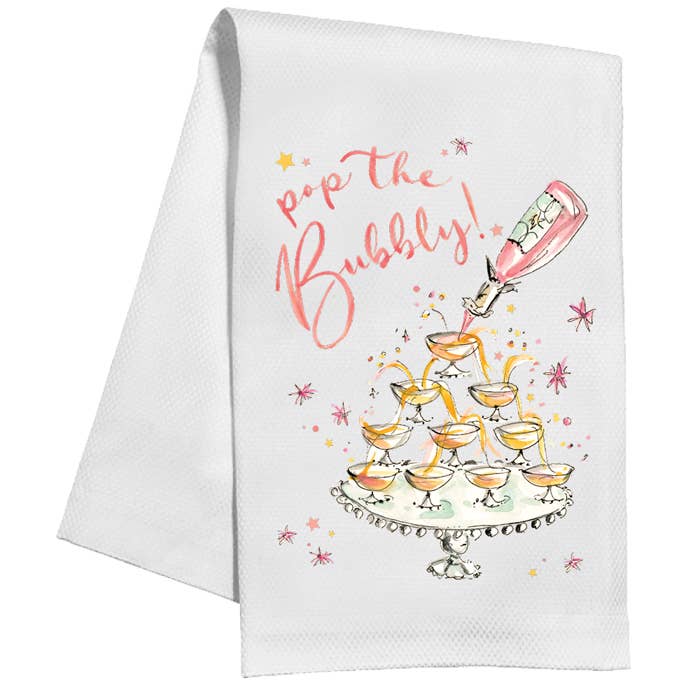 Pop the Bubbly Champagne Tower  Towel