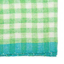 Two-Tone Gingham Kitchen Towels Lime & Aqua, Set of 2
