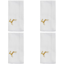 Embroidered Gold Reindeer Napkin