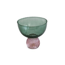 Venice Coupe Glass-Green & Lavender