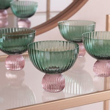 Venice Coupe Glass-Green & Lavender